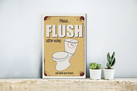 Un poster avec une toilette et le texte Toile affleurante 20x30 cm - petit  - Tirage