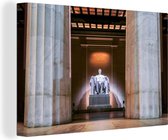 Canvas Schilderij Mooie lichtbogen om het Lincoln Memorial in Washington - 60x40 cm - Wanddecoratie