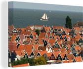 Canvas schilderij 180x120 cm - Wanddecoratie Volendam aan zee - Muurdecoratie woonkamer - Slaapkamer decoratie - Kamer accessoires - Schilderijen