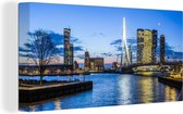 Peintures sur toile - Rotterdam - Water - Skyline - 160x80 cm - Décoration murale