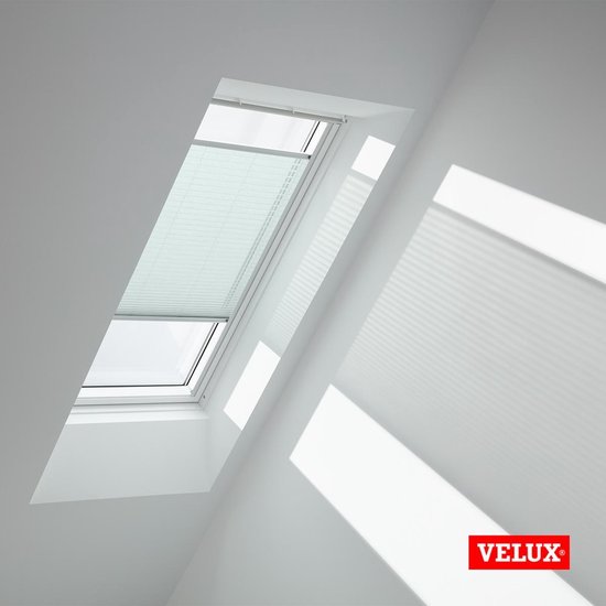 Store plissé d'origine VELUX (FHL), cadre argenté, P04, P34, 404, Blue doux