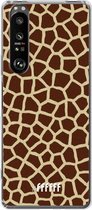 6F hoesje - geschikt voor Sony Xperia 1 III -  Transparant TPU Case - Giraffe Print #ffffff