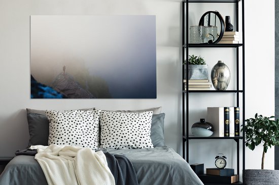 Un voyageur dans la brume toile 140x90 cm - Tirage photo sur toile (Décoration murale salon / chambre)