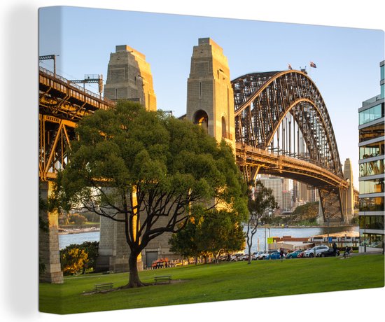 Sydney Harbour Bridge en Australie le soir 60x40 cm - Tirage photo sur toile (Décoration murale salon / chambre)