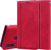 Voor Huawei Y6p (2020) Frosted Business Magnetische Horizontale Flip PU lederen tas met houder & kaartsleuf & lanyard (rood)