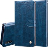 Voor Geschikt voor Xiaomi Redmi 9A Business Style Oil Wax Texture Horizontale Flip Leather Case, met houder & kaartsleuven & portemonnee (blauw)