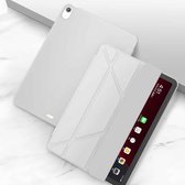 Multi-opvouwbaar oppervlak PU-leer Matzacht TPU-bodembehuizing met houder & slaap- / wekfunctie voor iPad Air (2020) 10.9 (grijs)