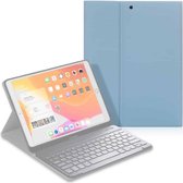 Voor iPad Air (2019) Elektrisch geperst horizontaal lederen flip-hoesje met pengleuf en houder zonder toetsenbord (lichtblauw)