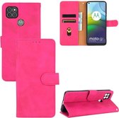 Voor Motorola Moto G9 Power Effen Kleur Huidgevoel Magnetische Gesp Horizontale Flip Kalfsstructuur PU Lederen Case met Houder & Kaartsleuven & Portemonnee (Rose Rood)