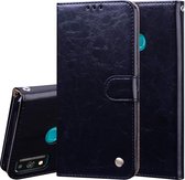 Voor Huawei Honor 9X Lite Zakelijke Stijl Olie Wax Textuur Horizontale Flip Leren Case met Houder & Kaartsleuven & Portemonnee (Zwart)