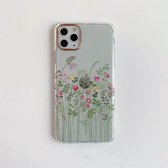 Geschilderd patroon Dubbelzijdig lamineren TPU beschermhoes voor iPhone 12 Pro Max (weidebloem)