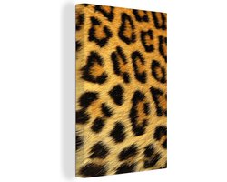 Canvas schilderij 90x140 cm - Wanddecoratie Vacht - Panter - Dieren - Muurdecoratie woonkamer - Slaapkamer decoratie - Kamer accessoires - Schilderijen