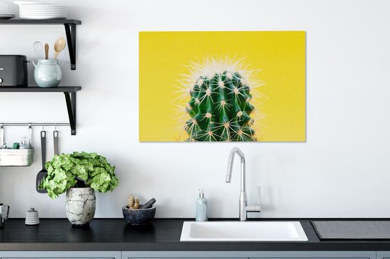 Cactus sur toile jaune 2cm