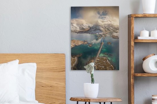 Peintures sur Toile - Route dans les Lofoten - 30x40 cm - Décoration murale