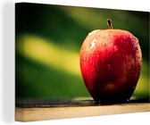 pomme rouge avec toile de condensation 2cm 180x120 cm - Tirage photo sur toile (Décoration murale salon / chambre) XXL / Groot format!