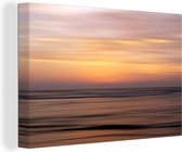 Canvas schilderij 180x120 cm - Wanddecoratie Zonsondergang aan zee - Muurdecoratie woonkamer - Slaapkamer decoratie - Kamer accessoires - Schilderijen