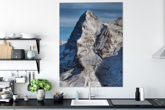 Tableau sur toile Vue depuis le Schilthorn sur l' Eiger suisse - 90x120 cm - Décoration murale