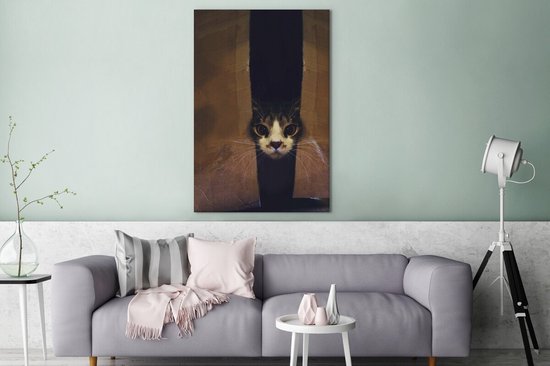 Peekaboo toile 2cm 80x120 cm - Tirage photo sur toile peinture (Décoration murale salon / chambre) / Animaux domestiques Peintures sur toile