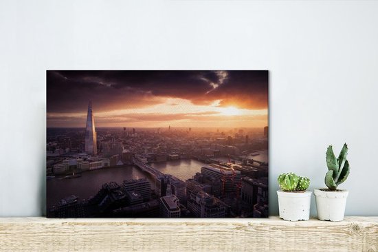 Londres sous les nuages toile 2cm 30x20 cm - petit - Tirage photo sur toile (Décoration murale salon / chambre)