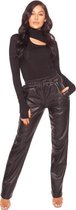 Lederlook straight leg broek