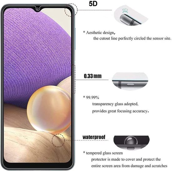 Écran Samsung Galaxy A02s protecteur en Glas - écran en verre plein Tempered Glass Protector - 3 fois AR202