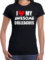 I love my awesome colleagues - collega cadeau t-shirt zwart dames -  Kado shirt  / verjaardag cadeau M