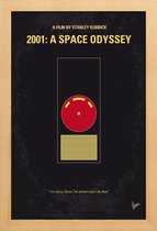 JUNIQE - Poster met houten lijst 2001 - A Space Odyssey -13x18 /Geel &