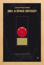 JUNIQE - Poster met houten lijst 2001 - A Space Odyssey -13x18 /Geel &