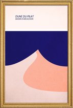 JUNIQE - Poster met houten lijst Dune du Pilat -13x18 /Blauw & Roze