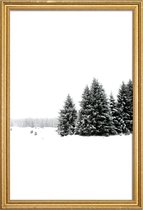 JUNIQE - Poster met houten lijst White White Winter 2/2 -60x90 /Grijs
