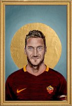 JUNIQE - Poster met houten lijst Football Icon - Francesco Totti