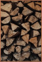 JUNIQE - Poster met kunststof lijst Woody Textures -13x18 /Bruin