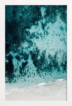 JUNIQE - Poster met houten lijst Beach Patterns -13x18 /Grijs &