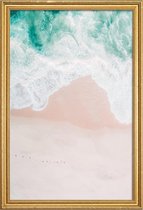 JUNIQE - Poster met houten lijst Ocean Mint -40x60 /Roze & Turkoois