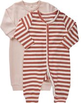 Minymo Jumpsuits Junior Katoen Roze/rood/wit 2-delig Maat 92