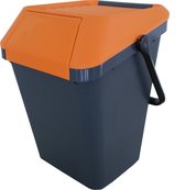 Poubelle EasyMax 45 litres gris, orange