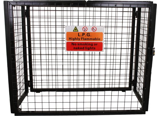 Glasflesberging - Gasflessen opslag - Gaas - Zwart - 870mm (W) x 900mm (H) x 490mm (D) van Pro@Work — afbeelding 4