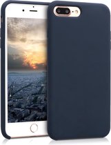 kwmobile telefoonhoesje geschikt voor Apple iPhone 7 Plus / iPhone 8 Plus - Hoesje met siliconen coating - Smartphone case in mat donkerblauw