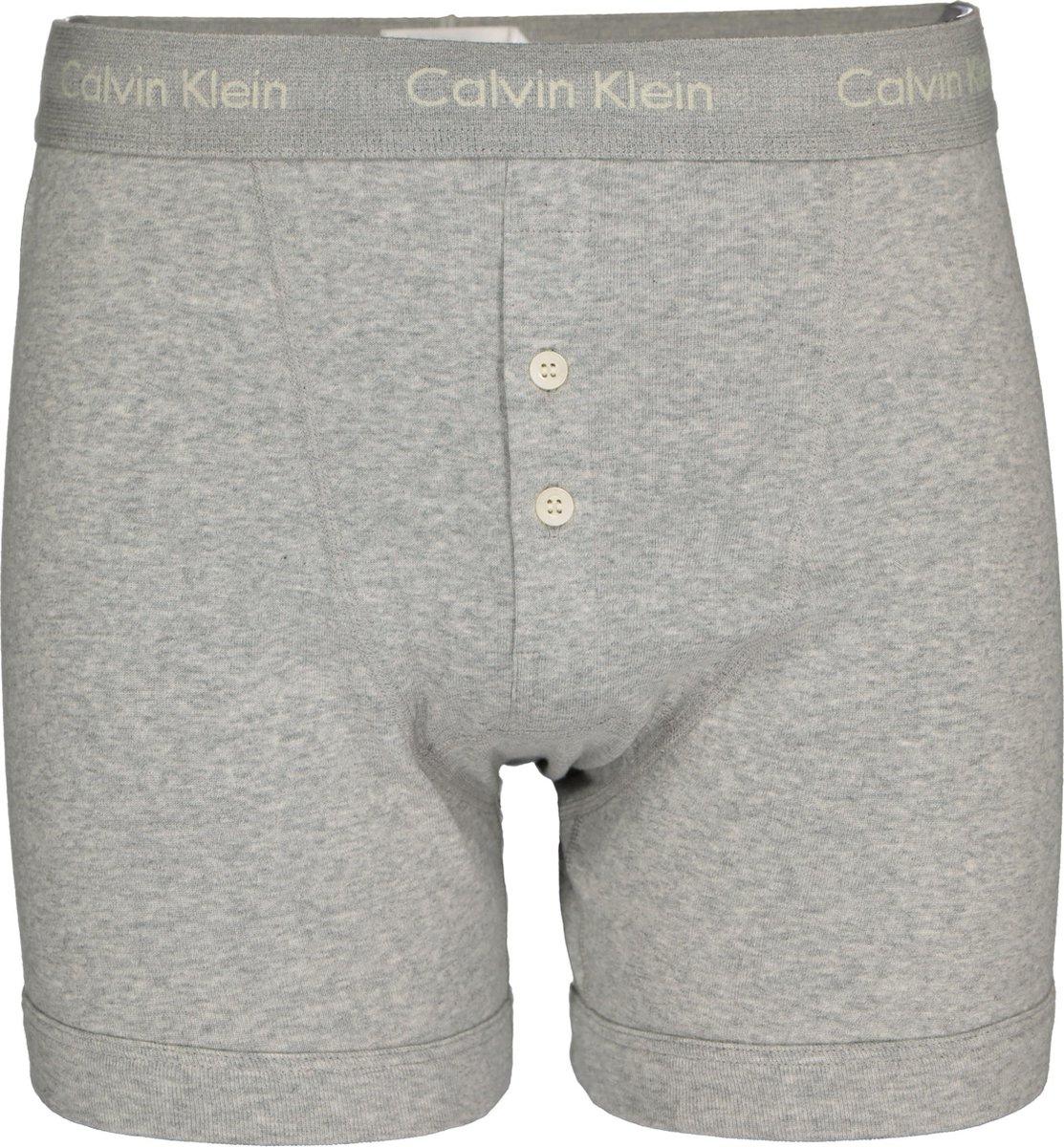 Calvin Klein Cotton boxer brief (1-pack) - heren boxer lang met knoop gulp  - grijs... | bol.com