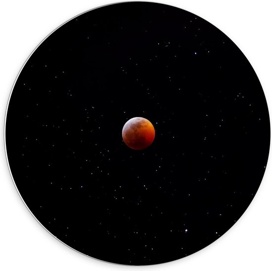 Forex Wandcirkel - Bloedmaan - 70x70cm Foto op Wandcirkel (met ophangsysteem)