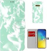 Voor Samsung Galaxy S10e Cloud Fog Pattern Horizontal Flip Leather Case met Houder & Card Slot & Wallet (Mint Groen)