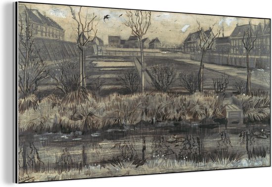 Wanddecoratie Metaal - Aluminium Schilderij Industrieel - Kwekerij op de Schenkweg - Vincent van Gogh - 160x80 cm - Dibond - Foto op aluminium - Industriële muurdecoratie - Voor de woonkamer/slaapkamer