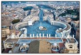 Sint-Pietersplein vanaf de koepel in Vaticaanstad in Rome - Foto op Akoestisch paneel - 150 x 100 cm