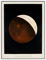 Partial Eclipse of the Moon, Étienne Léopold Trouvelot - Foto op Akoestisch paneel - 60 x 80 cm