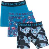 Muchachomalo 3-pack boys boxershorts Bats - blauw