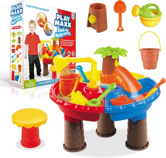 PlayMaxx Zandbak en Watertafel Speelgoed - 22-delig - PlayMaxx