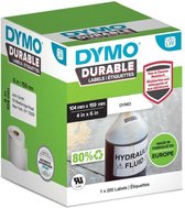 DYMO originele Duurzame LabelWriter labels | 104 mm x 159 mm | Witte Poly | 200 grote zelfklevende etiketten | Stevige labels voor de LabelWriter labelprinters
