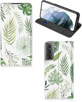 Smartphone Hoesje Geschikt voor Samsung Galaxy S21 FE Wallet Book Case Bladeren