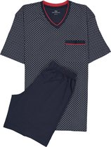 Gotzburg heren shortama - blauw met rood en wit dessin - Maat: 3XL