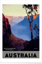 JUNIQE - Poster australia1 -13x18 /Blauw & Bruin